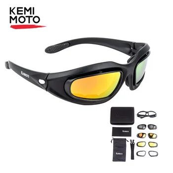 KEMiMOTO Motocicleta Ochelari Polarizati ochelari de Soare Pentru Ochi de Fotografiere Protecție Vânt Moto Ochelari de protectie UV400 Antifog Obiectiv clar
