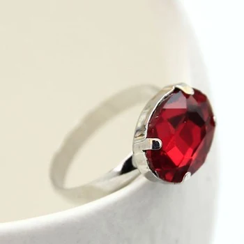 Pentru femei partid bijuterii Super inele Stras de cristal roșu rotund inel R013