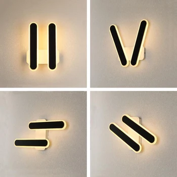 Modern și Simplu, Bandă Dublu Lampă de Perete 16W Interior Camera de zi Nordic Lampa Coridor Rotativ Lampă de Perete