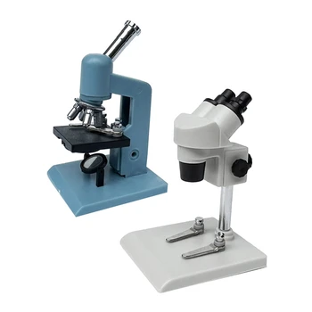 1 Set De Păpuși Microscop În Miniatură Echipament De Laborator Tub Rack Laborator Jucărie Accesorii Decor