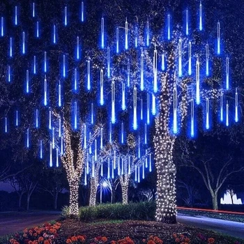 24 Tuburi de Meteoriți Ploaie Șir LED Lumini de Basm de Crăciun Decor pentru Exterior Lumini de Stradă Nunta Grădină Navidad Decor