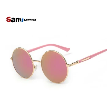 Samjune Vintage Rotund ochelari de Soare Femei Reflectorizante ochelari de Soare Femei Nuante de Brand Designer de lunetă de soleil UV400