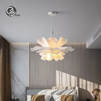 Italia Design Alb Pandantiv Floare de Lumină Nordic Dormitor Romantic Decor E27 Lumina Pandantiv pentru Dinging sala de Sala de Restaurant de Prindere
