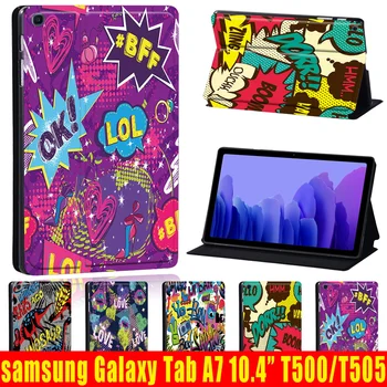 Caz pentru Samsung Galaxy Tab A7 10.4 Inch 2020 T500/T505 de Protecție din Piele PU rezistent la Șocuri Stand husa + Gratuit pen