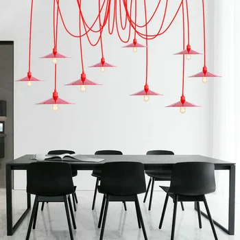 iluminat sala de mese geometrice pandantiv lumina salle-o iesle de lemn bec lampă clară cablul de design cu led-uri lampa de candelabre tavan