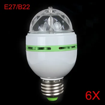 3W RGB LED Mini Petrecere de Lumină Petrecere de Dans Lampa cu Lumini de Vacanță Auto Rotativ Noi E27/B22 colorate Bec pentru dans Transport Gratuit