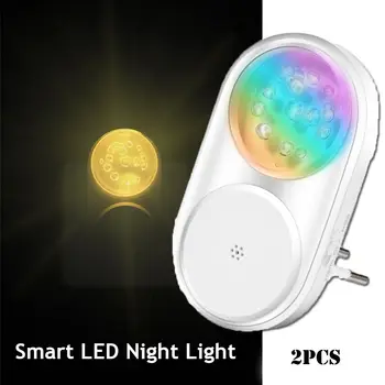 2 buc Smart LED Lumina de Noapte Conectați Pereți RGB Atmosferă plină de culoare Strălucitoare de Lumină Profitabilă NE/eu/UK Plug