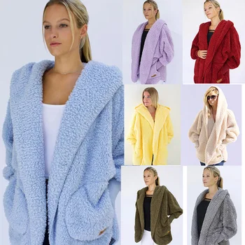 2022 Toamna și Iarna haine Noi de Moda Strat de sex Feminin de Toamnă și de Iarnă cu Glugă Design Buzunar Cardigan Strat Popular Articol