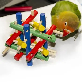 Papagal Colorat Din Lemn Jucărie De Mestecat De Dinți De Curățare Jucărie Colivie Accesorii Pentru A Scapa De Stres Anxietate