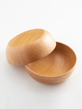Simplu de lemn de fag castron de uz casnic bol de supa cu taitei castron salata castron întreg stil Japonez din lemn castron supa original