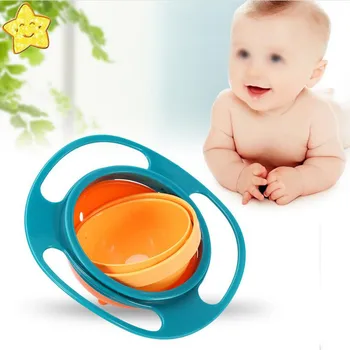 Hrănirea copilului fel de Mâncare Drăguț Copil Gyro Bowl Universal 360 Roti Spill-Proof Castron de calitate Alimentară PP Feluri de mâncare pentru Copii Baby Tacamuri
