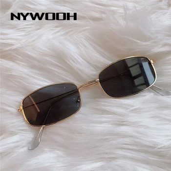 NYWOOH Mici ochelari de Soare pentru Femei Barbati Retro Designer de Brand Dreptunghi Ochelari de Soare de sex Feminin de sex Masculin Vintage din Metal Ochelari de UV400
