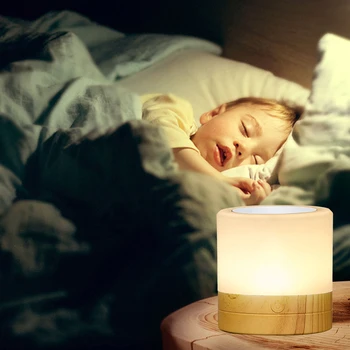 Led Touch Senzor De Noapte Lumina Coloful Usb Reîncărcabilă Copilului Alaptarea Bedsid Lampă De Masă Estompat Cameră Decor Cadou Personalizat