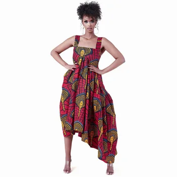 Stil Etnic Din Africa De Imprimare Bogat Bazin Femei Rochie De Vară 2021 Nou Fără Mâneci Rochie De Curea Africaine Haine Lrregular Robe Roșii