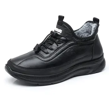 Barbati din Bumbac Pantofi din Piele PU Cizme de Zapada Ține de Cald Glezna Cizme Confortabile din Piele de Iarnă Negru Platforma de Mare de top Adidași Bottine