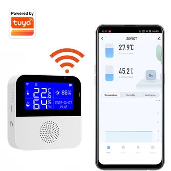 Tuya WIFI Inteligent de Temperatură și Umiditate Senzor de Date în timp Real Actualizare cu Ecran LCD Suport Alexa Google Asistent Inteligent de viață